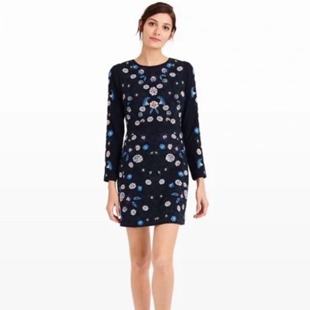 Club Monaco Kasienna Floral Embroidered Sheath Dress Size 6 Feminine Career